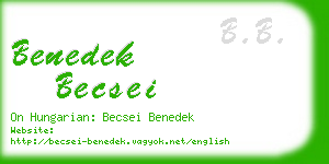 benedek becsei business card